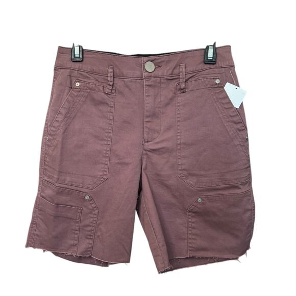 New ~ DEMOCRACY ~ Women's Purple Ab Technology Flat Front Cargo Shorts Size 2 - Picture 1 of 3